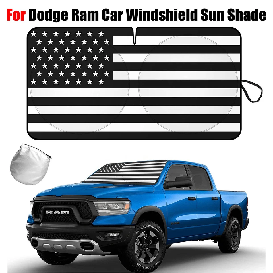 Cubierta de visera plegable para parabrisas de coche con bandera de Estados Unidos para Dodge Ram 1500 2500 Foto 2 de 4