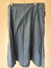 Plus TY Wear 24W Denim Skirt Blue Cotton Elastic Waist Y2K Western Pockets