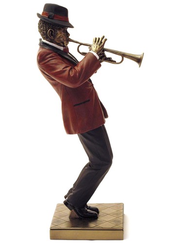 Jazz Musicien Trompettes Figurine Sculpture Trompettiste Le Monde Du Jazz 20045B - Picture 2 of 7