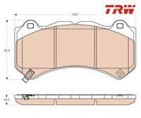 Bremsbelagsatz, Scheibenbremse Trw GDB4450 FüR Jeep Nissan