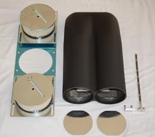 BLACK SMOOTH ALUMINUM STREET ROD BUTTERFLY DUAL / SINGLE CARB SHOTGUN HOOD SCOOP