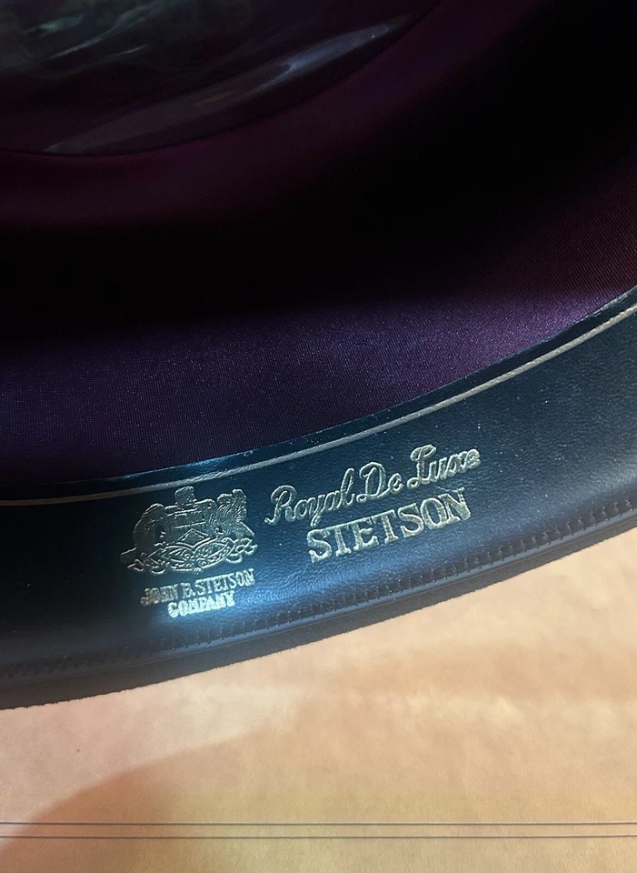 VINTAGE STETSON FEDORA— MINT! Size 7 Fedora-Black Bavarian Hat In Original Box! - Image 3 of 4