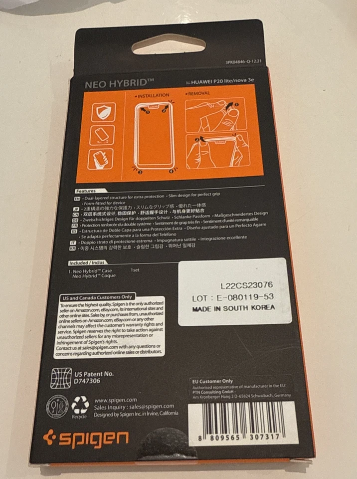 Neo Hybrid Case Compatible for Huawei P20 Lite and Huawei Nova 3e Gunmetal - Image 2 of 2