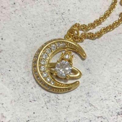 Vivienne Westwood Dorina Moon Orb Necklace Pendant Gold Chain | eBay