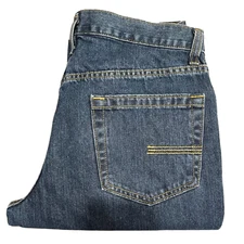 Mens Jeans 32x33 Slim Boot Distressed Dark Wash 100% Cotton Heritage Nation 2010