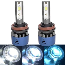 H11 10000K LED Kit Headlight Bulb Switchback 6K 8K 10K White Blue + Strobe Light