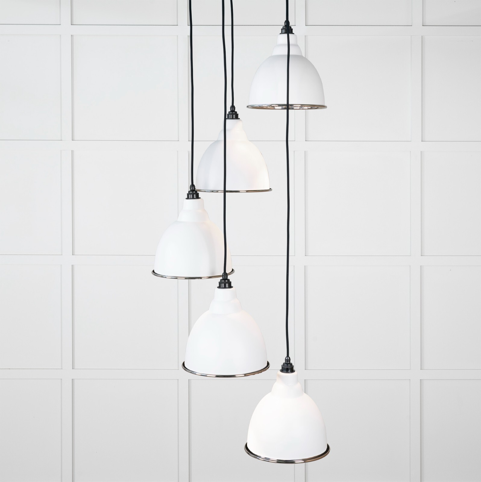 From The Anvil 49740SF Hammered Nickel Brindley Cluster Pendant in Flock