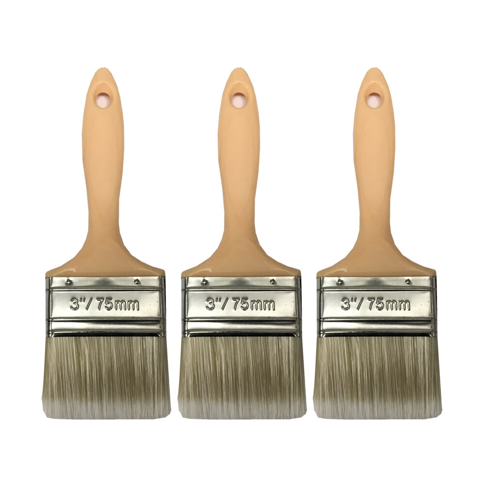 Gelcoat 3"" 75mm Synthetic Laminating Low Bristle Loss Fibreglass Brush- 3pk