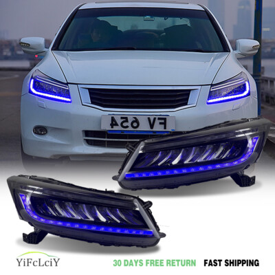 Full LED Headlight For Honda Accord 2008-2012 Sequential Turn Signal Animation