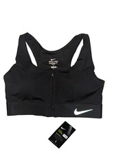 NIKE PRO COMBAT DRI-FIT FRONT ZIP SPORTS BRA WOMENS SIZE L
