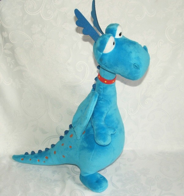 Disney Store Exclusive Blue Stuffy Dragon Doc McStuffins Wings Red Collar 16