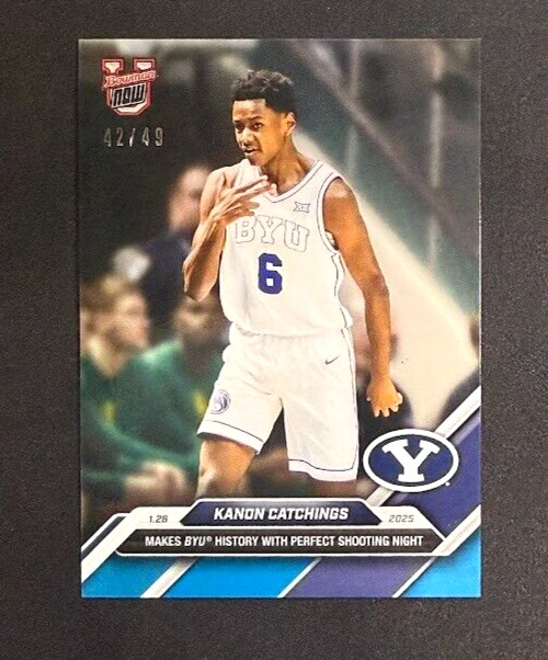 Kanon Catchings RC 2024-25 Bowman U Now #53 Historic BYU Perfect Night BLUE #/49