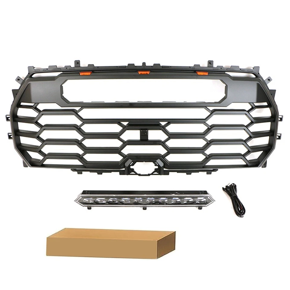 Matte Black Grille for 2022-2025 Toyota Tundra TRD Pro Style Grill with LEDs - Image 2 of 4