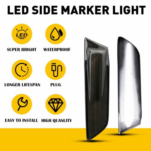 2x For 2003-07 G35 Infiniti 2D Coupe Nissan Skyline LED Smoke Side Marker Light - Picture 5 of 11