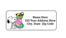 30 CARTOON DOG EASTER PERSONALIZED RETURN ADDRESS LABELS 1 in X 2.625 in
