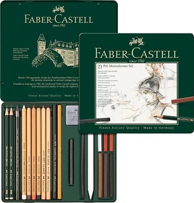 Faber-Castell Pitt Monochrom Bleistift Zeichnen, Skizzieren Dose Set 21pc - Bild 1 von 4