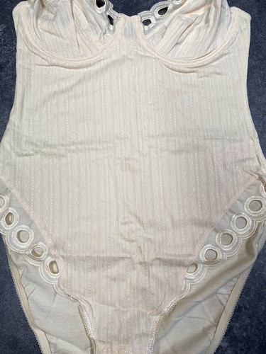 Panache Peach Beige Cotton Underwired Bodysuit Teddy - Sizes 34B upto 36C - Picture 5 of 9