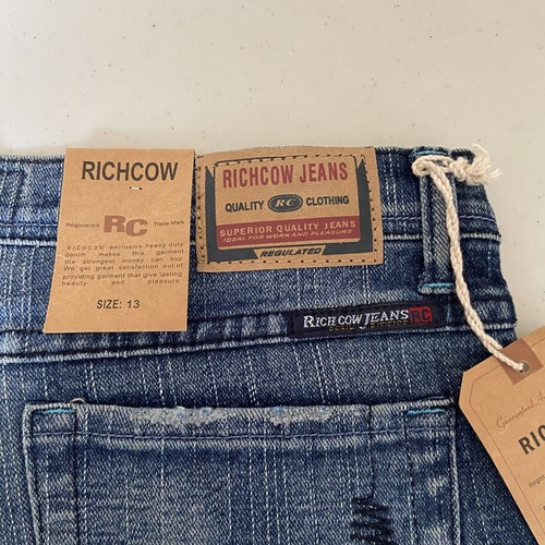 Richcow Women’s Distressed Bootcut Jeans Size 13 Premium Stretch Denim n - Picture 7 of 9