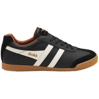 Gola Harrier Leather Mens Black/White/Moody Orange Leather Lace Up