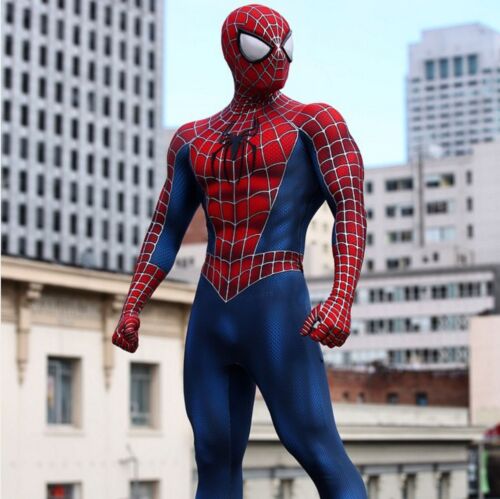 SPIDER-MAN COSTUME MOVIE QUALITY REPLICA COSPLAY SUIT RAIMI TOBEY MAGUIRE - Afbeelding 1 van 12