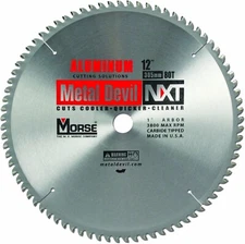 Mk Morse CSM1280NAC Metal Devil 12" Aluminum 80T Carbide Saw Blade 1" Arbor USA!