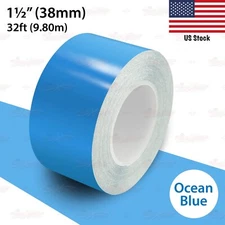 1-1/2" Roll Vinyl Pinstriping Pin Stripe Line Tape Decal Sticker 38mm OCEAN BLUE