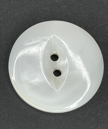 Opalescent White Plastic 1" Buttons Set of 2 Center Groove VTG 40s/60s