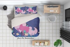 3D Unicorn Cartoon Kids Quilt Cover Set Duvet Cover Bedding Pillowcases