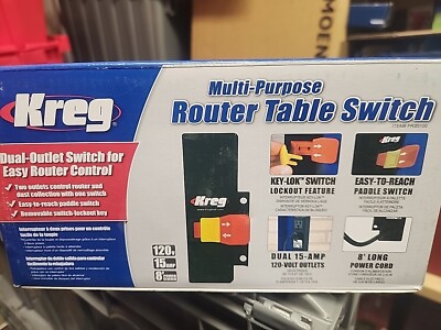 New Kreg Multi-Purpose Router Table Switch Dual Oulets 15a 8ft Cord #PRS3100