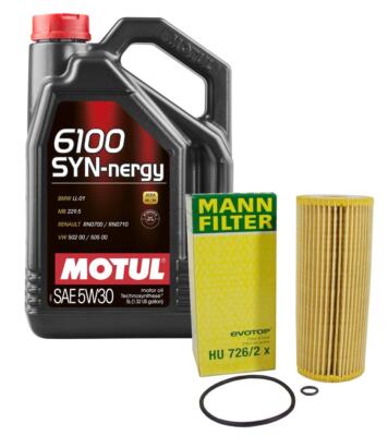 5L Motul 6100 SYN-NERGY 5W30 Mann Filter Motor Oil Change Kit Jetta 1.9 Turbo