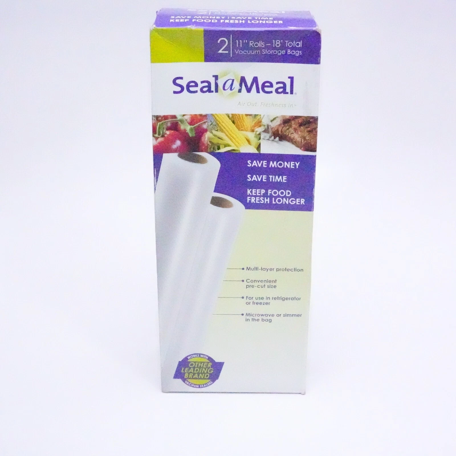 Seal a Meal Vacuum Storage Bags Two 2 Rolls 11" x 18' Feet Freeze Food saver NEW