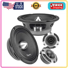 Timpano 1500 Watts Car Audio Speaker Bundle 6.5 Midrange And Tweeters Pair