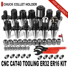 CAT 40 Tooling Kit for Haas Fadal CNC Mill-ER Chuck Collet Holder ER32/16 Tap