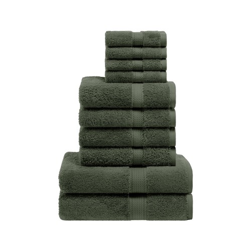 Egyptian Cotton Pile Plush Heavyweight Absorbent Luxury Soft 10-Piece Towel Set - Picture 4 of 188