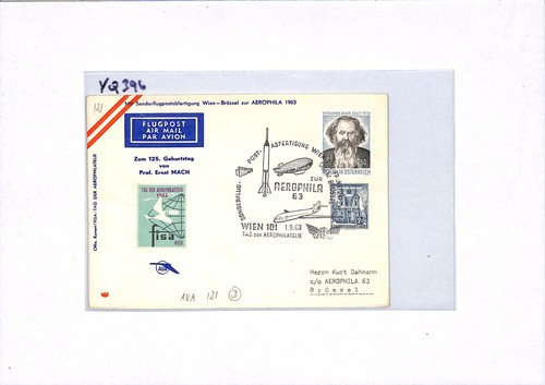 AUSTRIA Air Mail Cover TAG DER AEROPHILATELIE FISA Vienna Brussels 1963 YQ396 - Picture 7 of 10