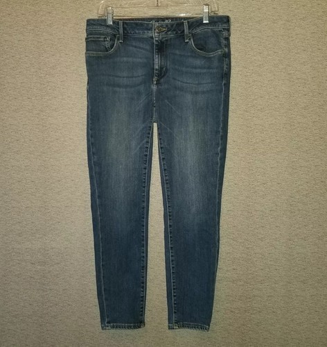 Eddie Bauer Jeans Women's 12 (33x36) Slightly Curvy High Rise Blue Denim Stretch