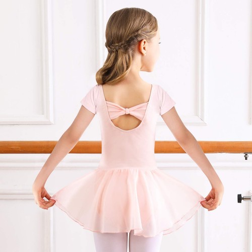 Ballet Dress Ballet Leotards with Skirt,Dance Tutu Short Sleeve Skirted for T... - Picture 2 of 7