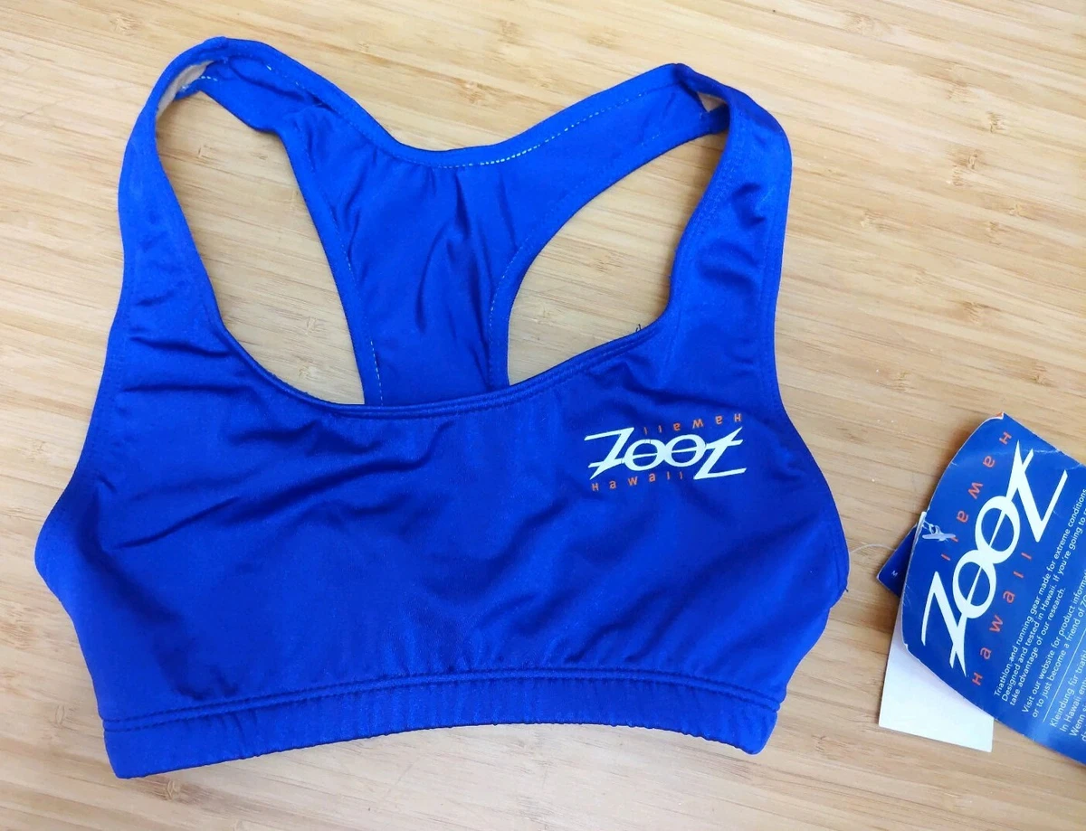 Zoot Hawaii Blue Sports Bra Size 30 New with tags USA Triathlon running gear