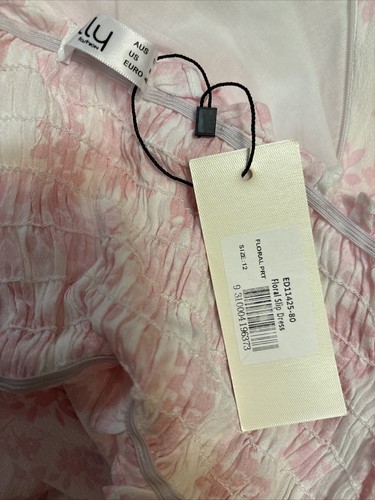 Ally Fashion Pink Floral Slip Midi Summer Dress Women's Sz 8 Coquette Nwt - Picture 11 of 13