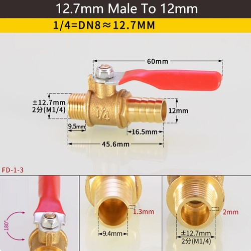 Brass Lever Ball Valve Male Female Thread Shut-off Tap Switch 6/8/9.5/10-16.5mm - Picture 22 of 33