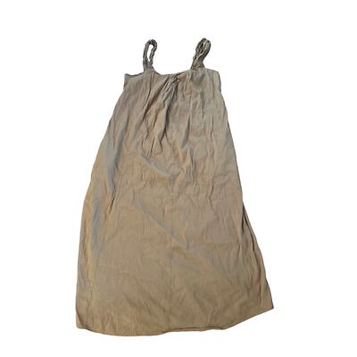 Women M Vince Linen Blend Brown Poet Strap Knot Front Dress