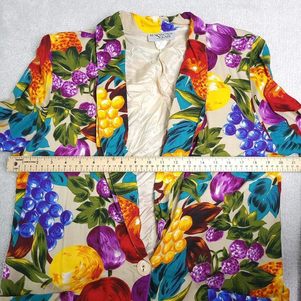 Ken Sington Square Blazer Women's Large USA Made 1 Button Pockets Shoulder Pads - Imagem 4 de 4