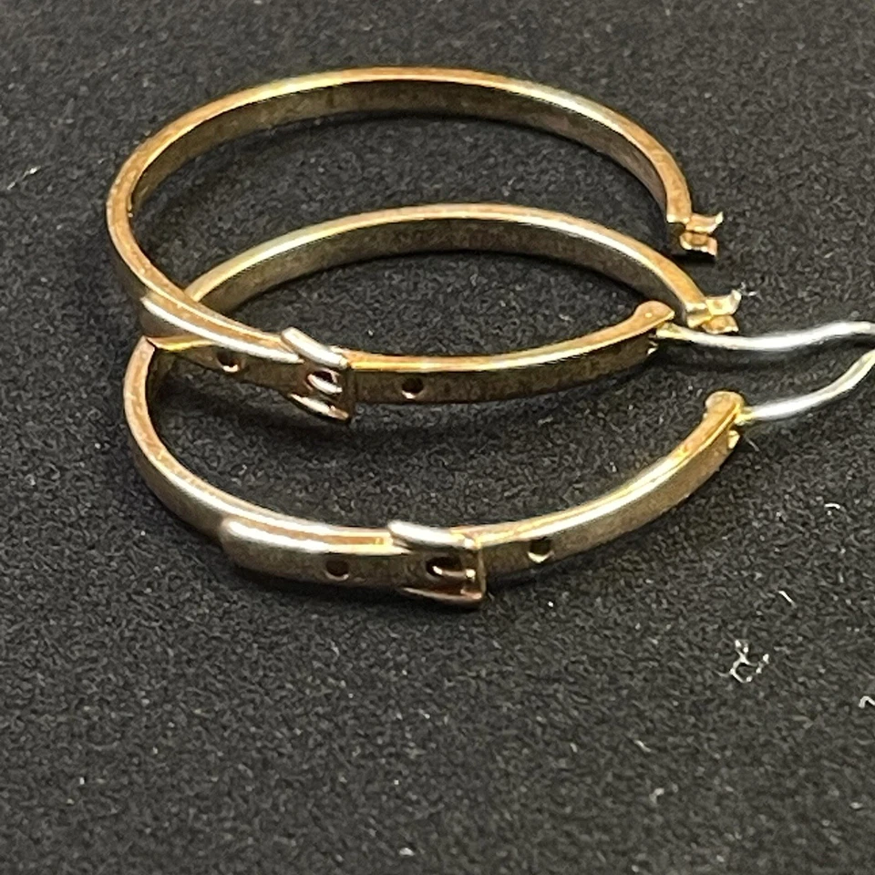 MICHAEL KORS ROSE GOLD BELT BUCKLE STYLE HOOP EARRINGS+LEVERBACK - Image 2 of 4