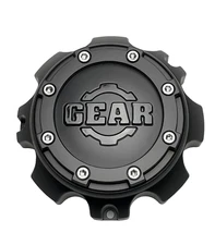 Gear Matte Black/Gloss Black Logo Wheel Center Cap 1850L166 1850L166-8H