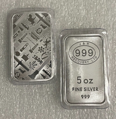 5 oz JBR Bullion Bar of .999 Fine Silver | eBay