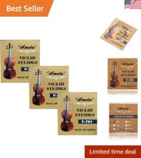 3 Packs of 4/4 Stainless Steel Violin Strings Set - E A D G for Optimal Sound