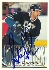 Steve Rucchin autographed Hockey Card (Anaheim Ducks) 1995 Topps #33