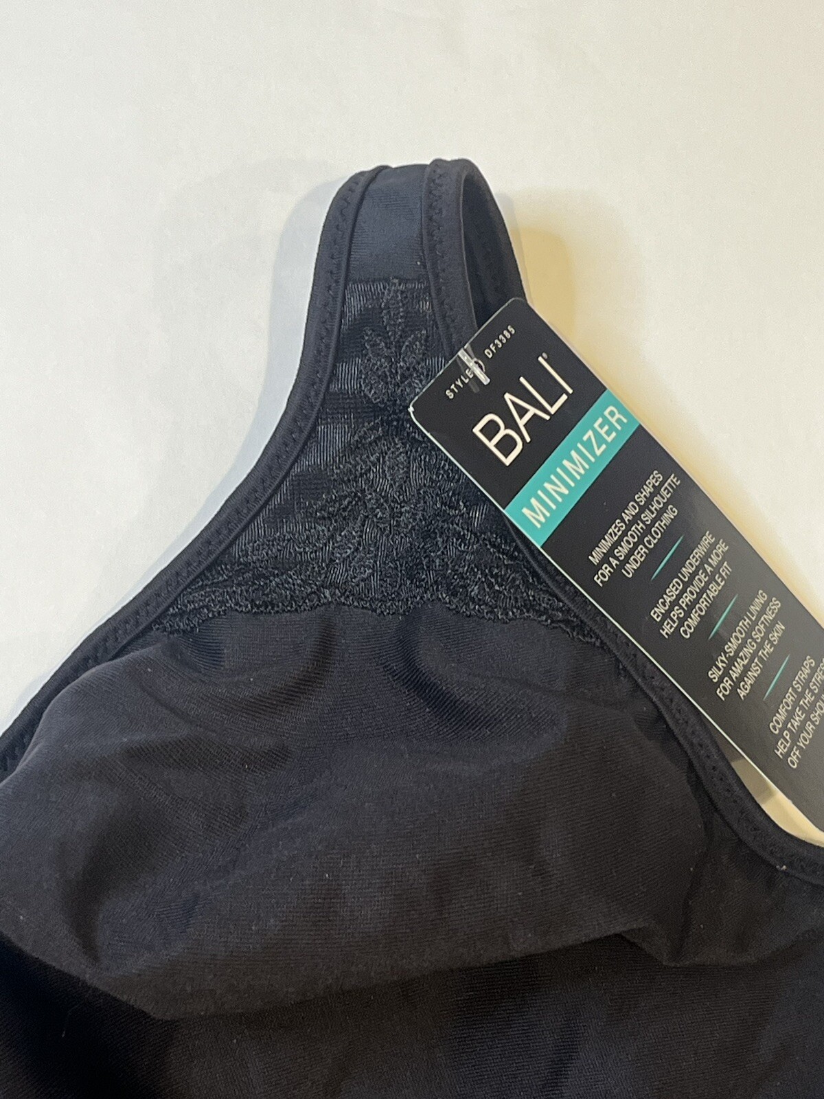 NWT Bali Women's Comfort Seamless Minimizer Underwire Bra 3385 Black