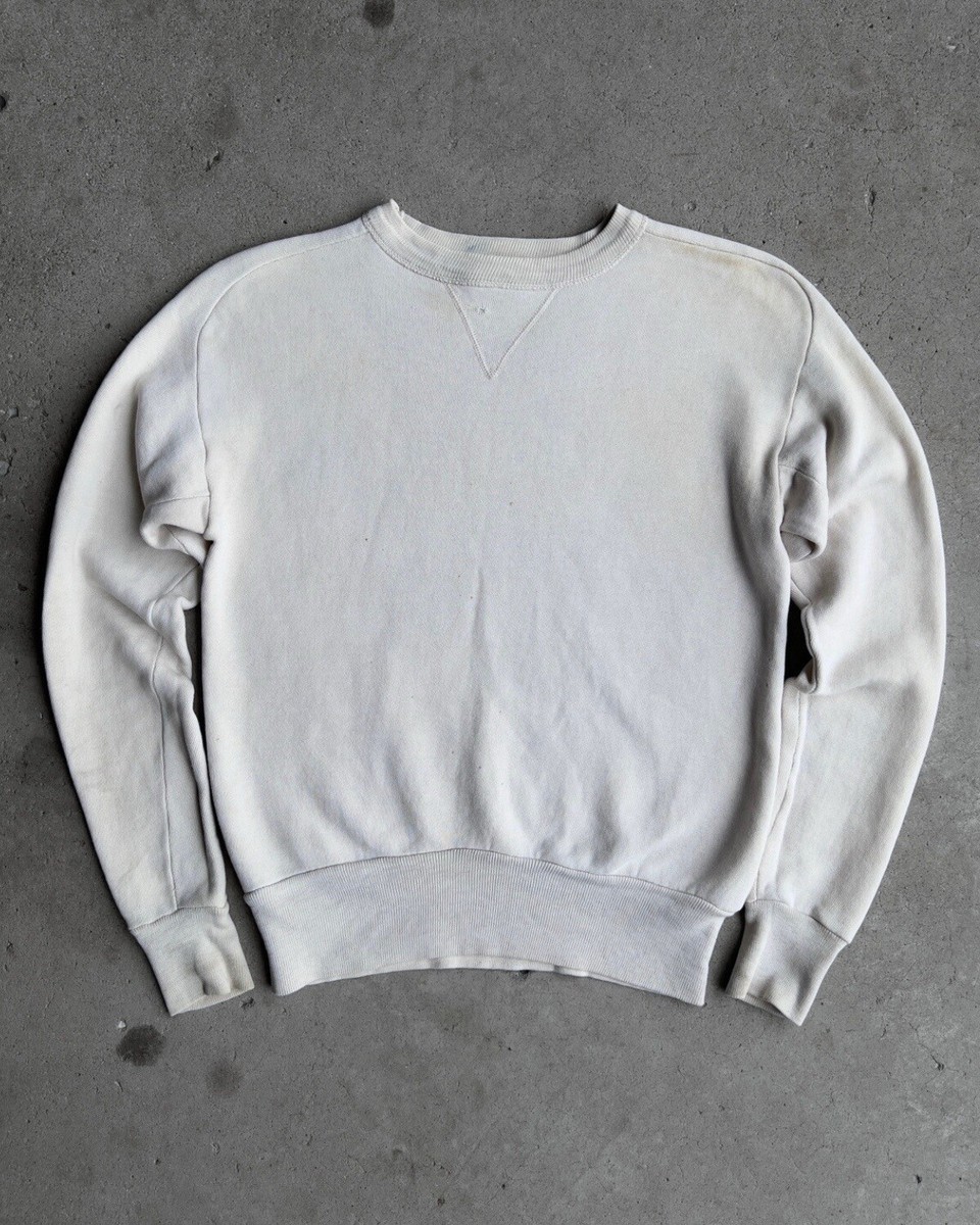 Vintage 1950s Brent Freedom Sleeve Single-V White Sweatshirt Vintage 1950s Brent Freedom Sleeve Single-V White Sweatshirt