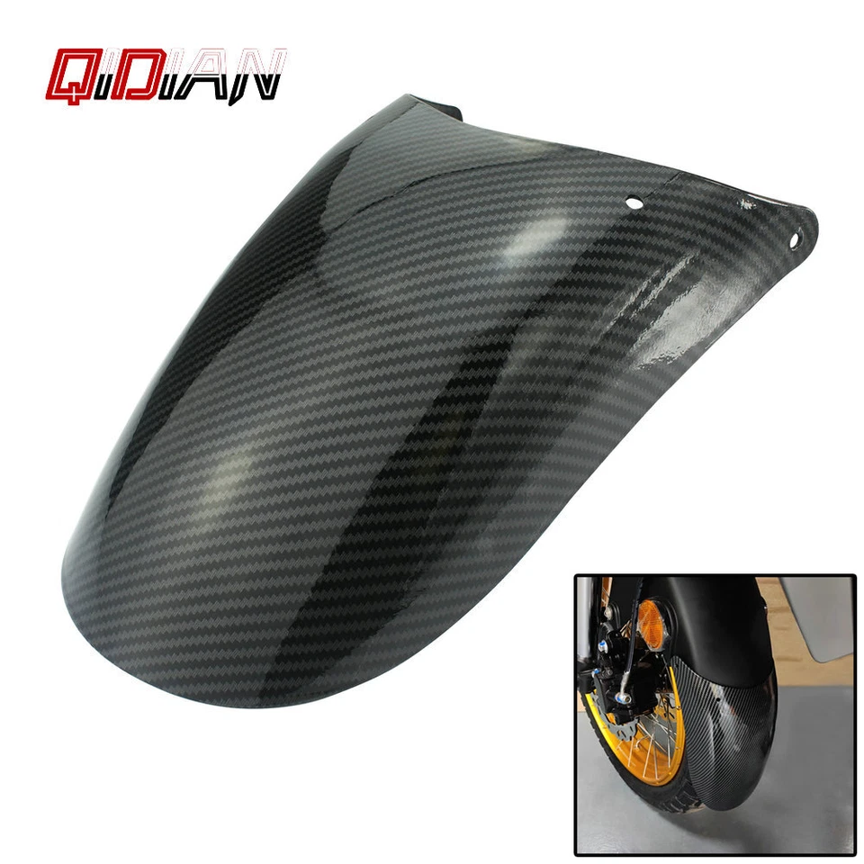 Universal Motorcycle Tires Carbon Front Rear Mudguard Splash Guard Extension Pad - Image 2 of 4